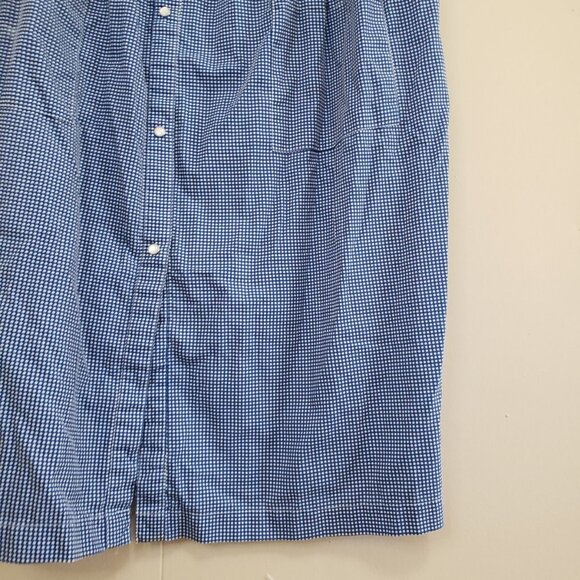 Pink K Kmart Women S House Dress Nightgown Blue Pearl Snap Front Grannycore FLAW - Picture 3 of 6